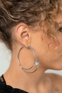 Theater HOOP - White Earrings -